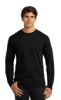 Black Long Sleeve Tee Shirt with Embroidered Auto Collision Logo Left Chest